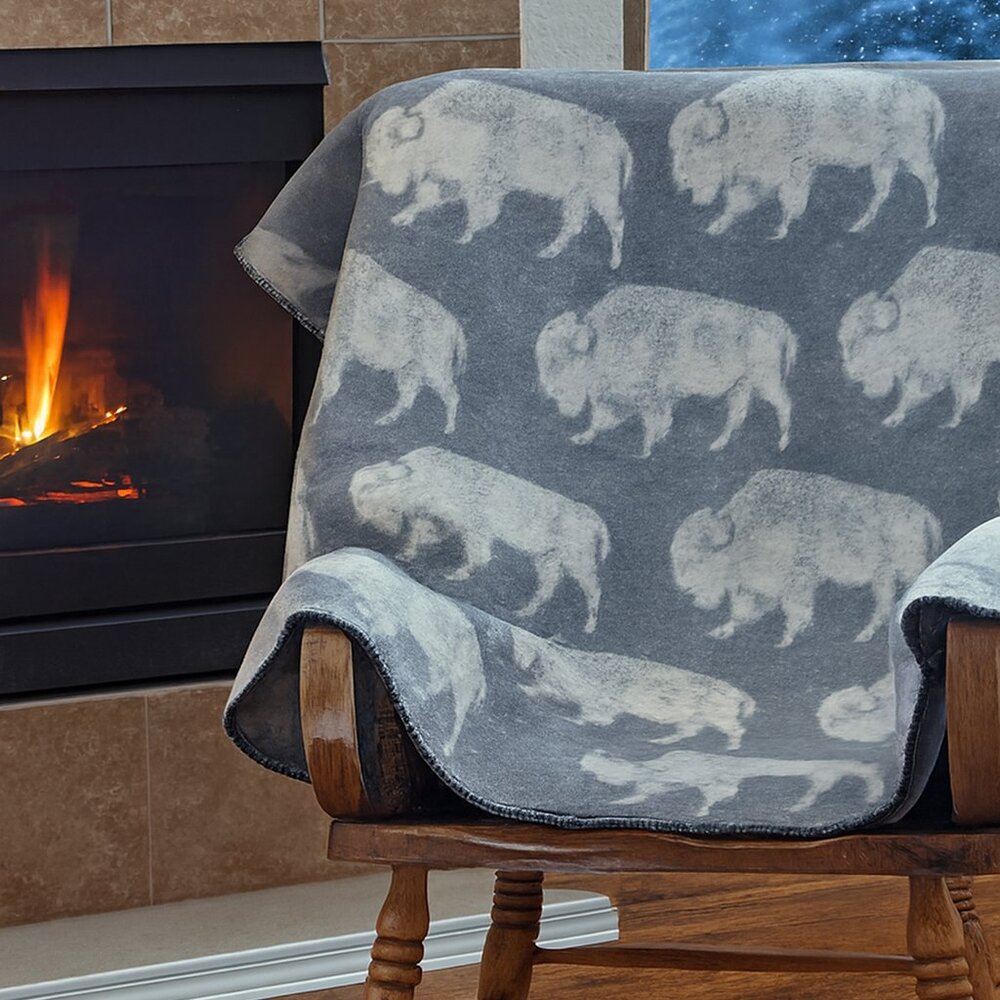 Joyce Onarheim Boe - Legacy Collection 100% Wool Buffalo Throw
